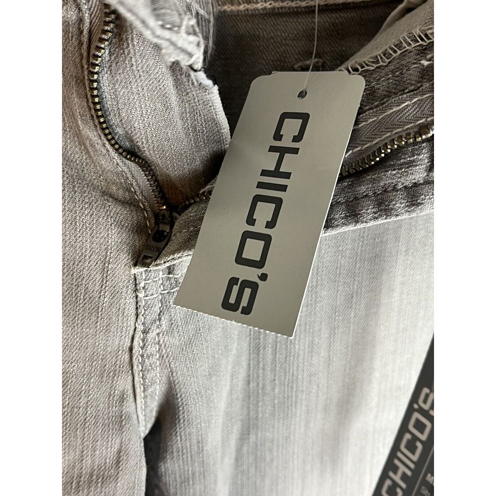 Chicos platinum gray denim womens jeans Quartz MS chicos 0 short NWT - Picture 6 of 12